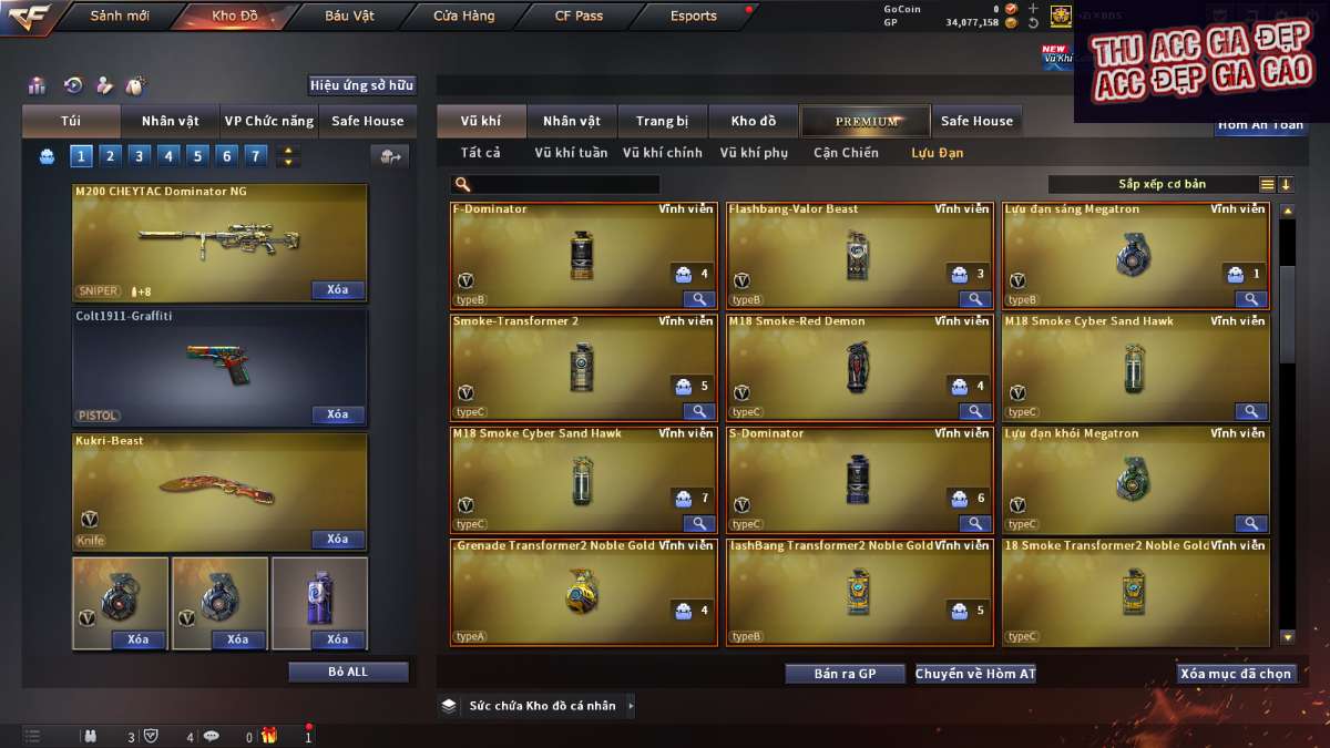 shop acc cf uy tin gia re